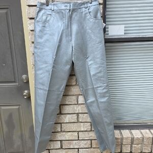 Metrostyle Vintage Genuine Leather Straight Leg Pants